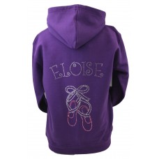 Girl’s Personalised Rhinestone Ballet Zip Up Hoodie